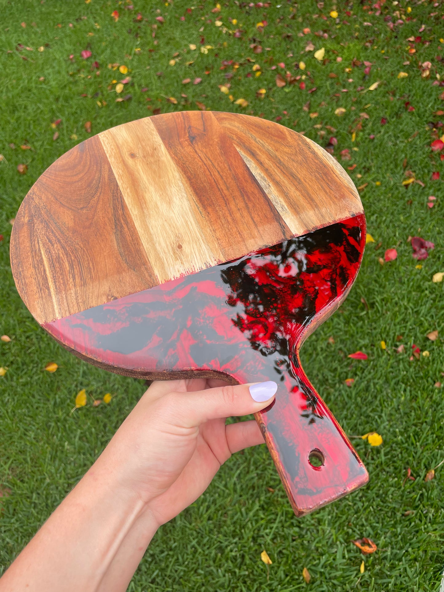 Serving Board Set - Red with Coasters and Knives