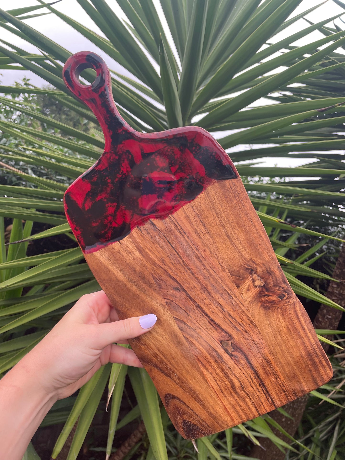 Serving Board Set - Red with Coasters and Knives