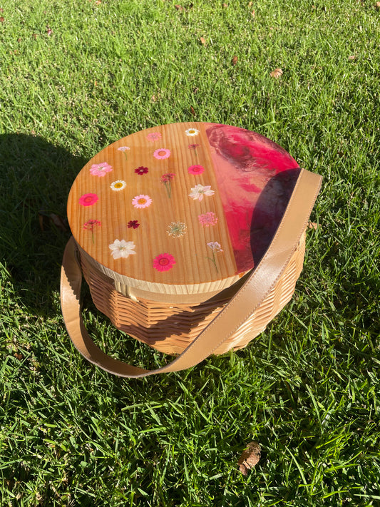 Picnic Basket - Insulated - Pink Flowers