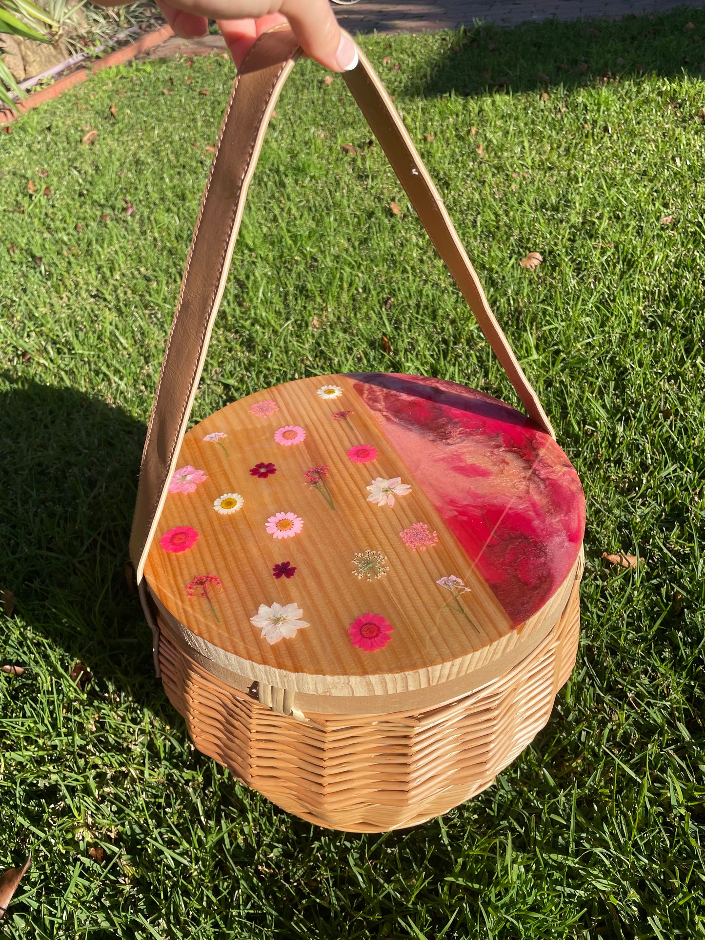 Picnic Basket - Insulated - Pink Flowers