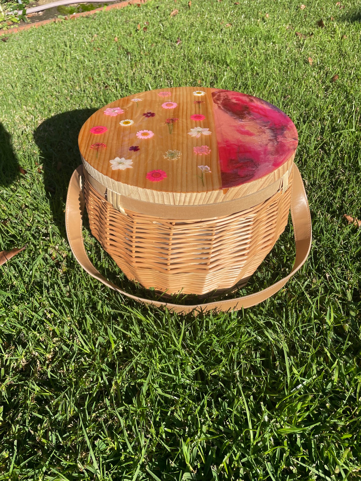 Picnic Basket - Insulated - Pink Flowers