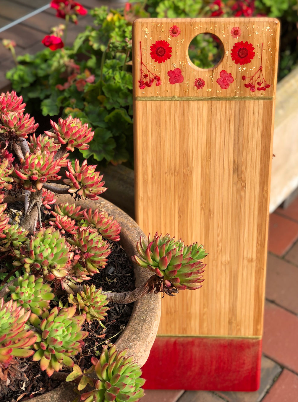 Flower Serving Board - Red