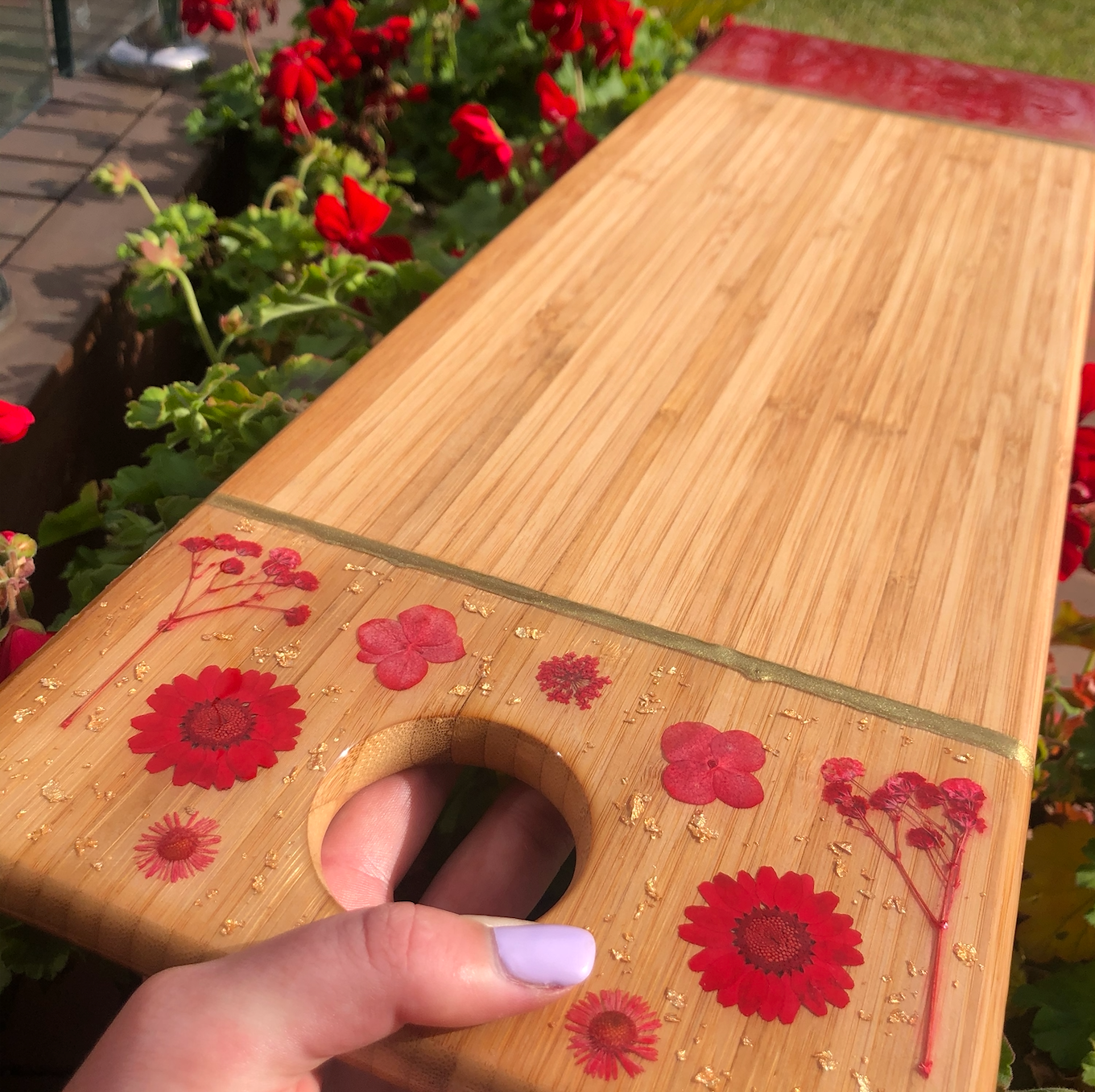 Flower Serving Board - Red