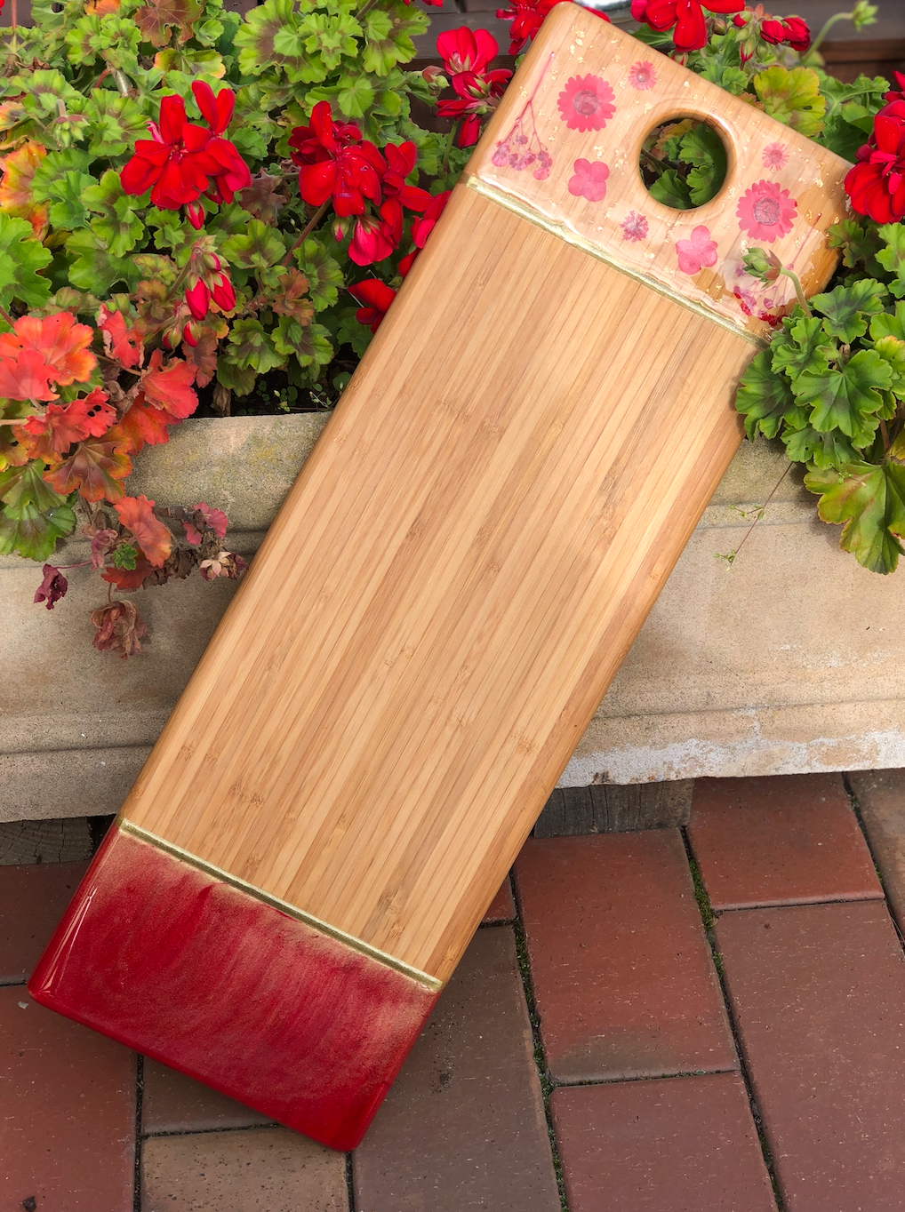 Flower Serving Board - Red