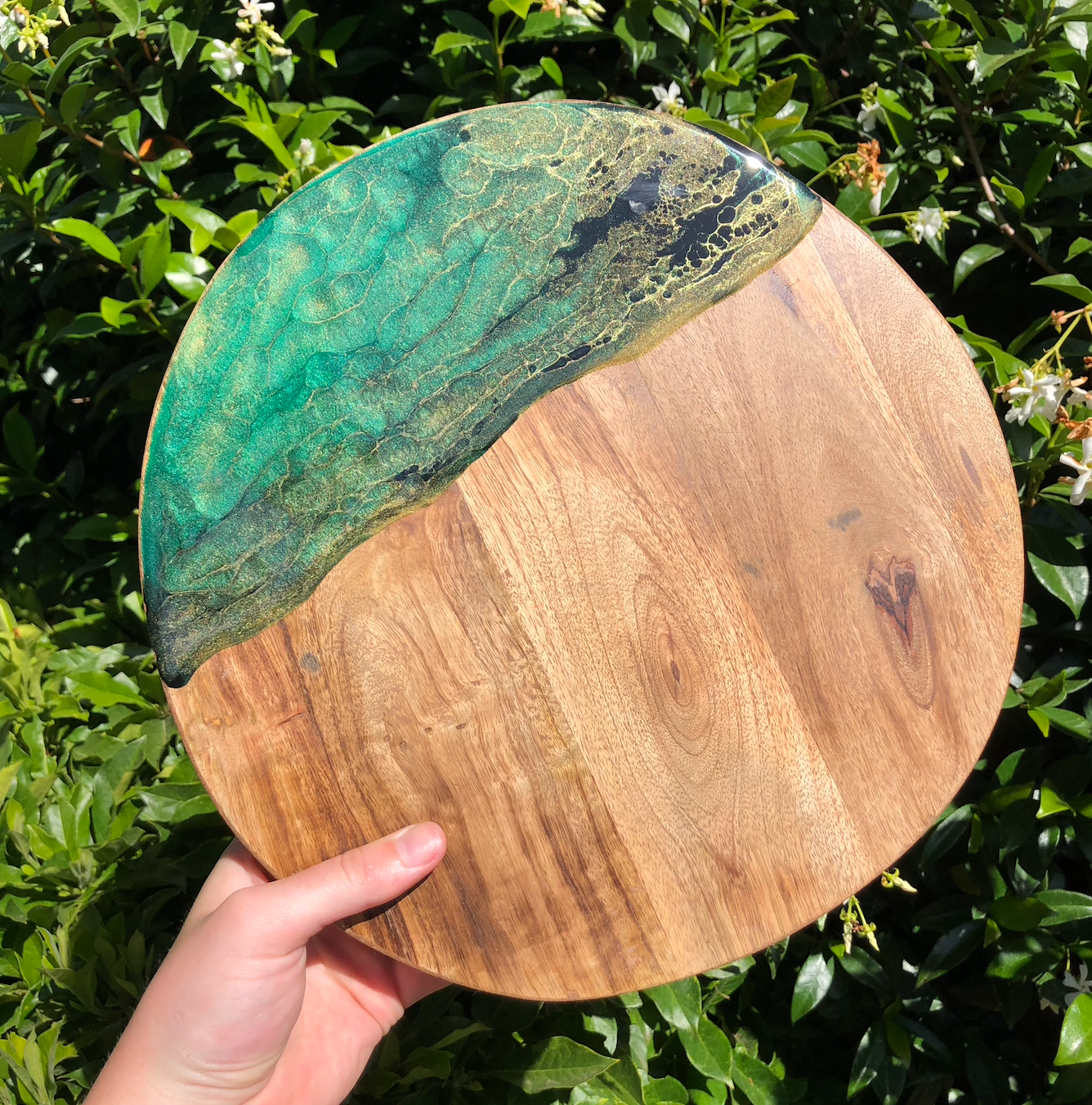 Serving Board - Green, Black, Gold